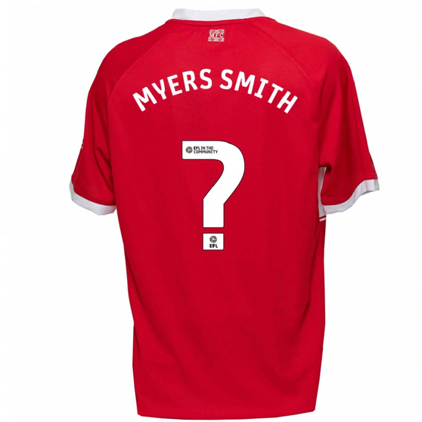 Danxen Kvinnor Alfie Myers-Smith #0 Röd Vit Hemmatröja Matchtröjor 2025/26 Tröjor T-Tröja
