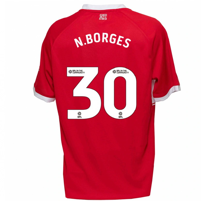 Danxen Kvinnor Neto Borges #30 Röd Vit Hemmatröja Matchtröjor 2025/26 Tröjor T-Tröja