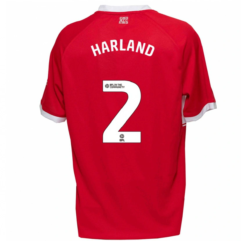 Danxen Kvinnor Jane Harland #2 Röd Vit Hemmatröja Matchtröjor 2025/26 Tröjor T-Tröja