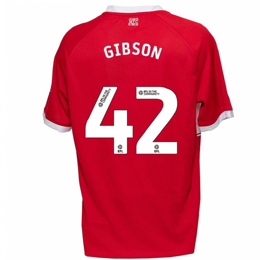 Danxen Kvinnor Joseph Gibson #42 Röd Vit Hemmatröja Matchtröjor 2025/26 Tröjor T-Tröja