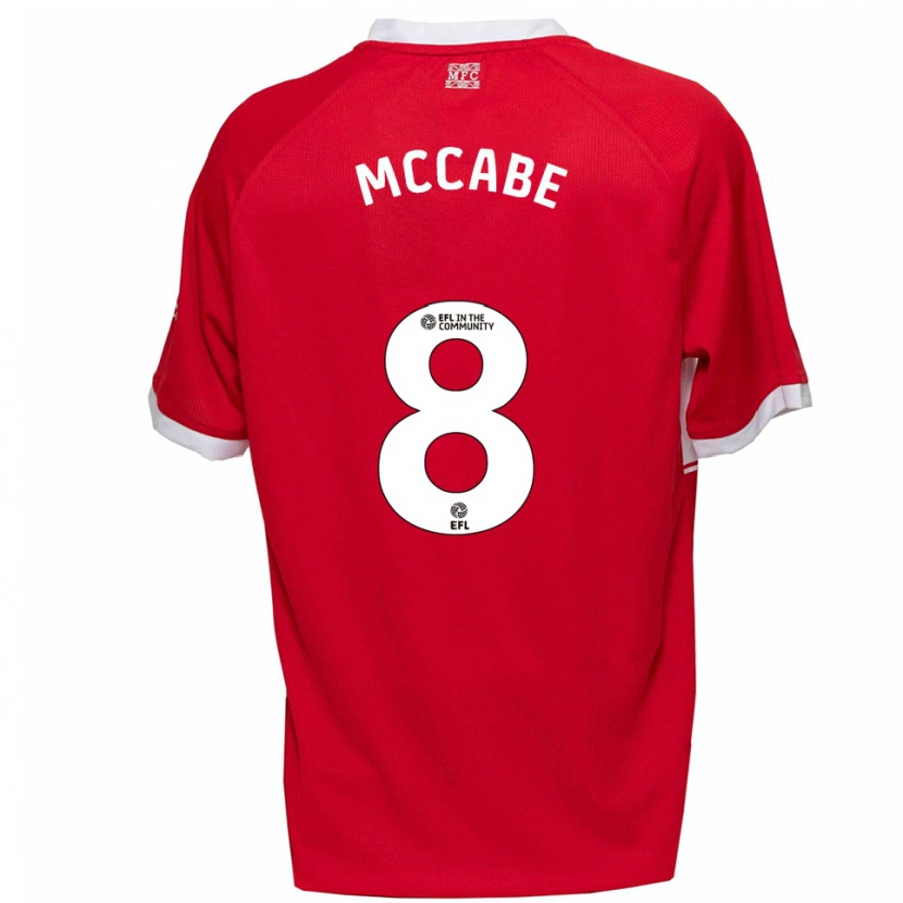 Danxen Kvinnor Iain Mccabe #8 Röd Vit Hemmatröja Matchtröjor 2025/26 Tröjor T-Tröja
