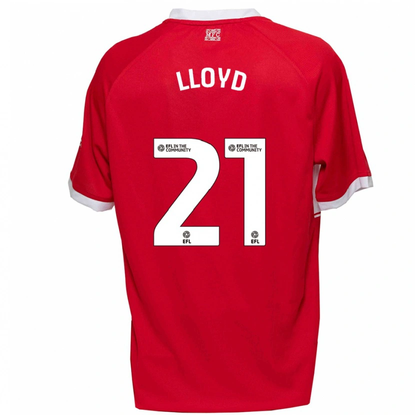 Danxen Kvinnor Oliver Lloyd #21 Röd Vit Hemmatröja Matchtröjor 2025/26 Tröjor T-Tröja