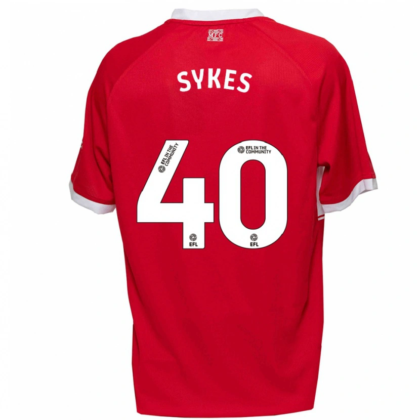 Danxen Kvinnor Cain Sykes #40 Röd Vit Hemmatröja Matchtröjor 2025/26 Tröjor T-Tröja