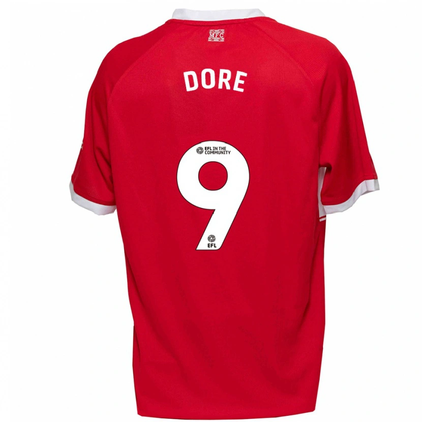 Danxen Kvinnor Addis Dore #9 Röd Vit Hemmatröja Matchtröjor 2025/26 Tröjor T-Tröja