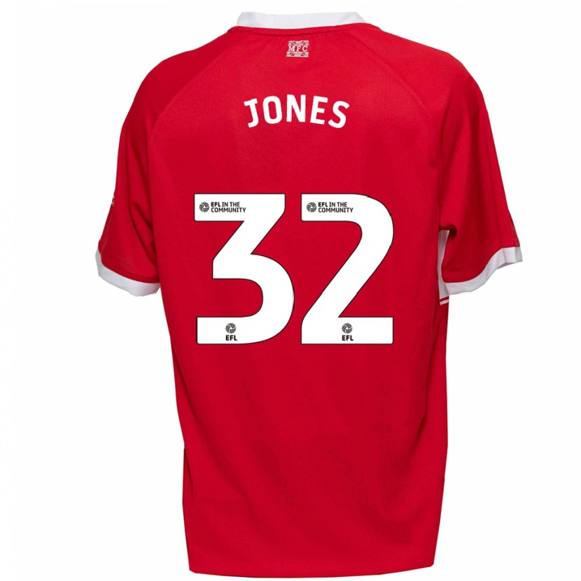 Danxen Kvinnor Jamie Jones #32 Röd Vit Hemmatröja Matchtröjor 2025/26 Tröjor T-Tröja