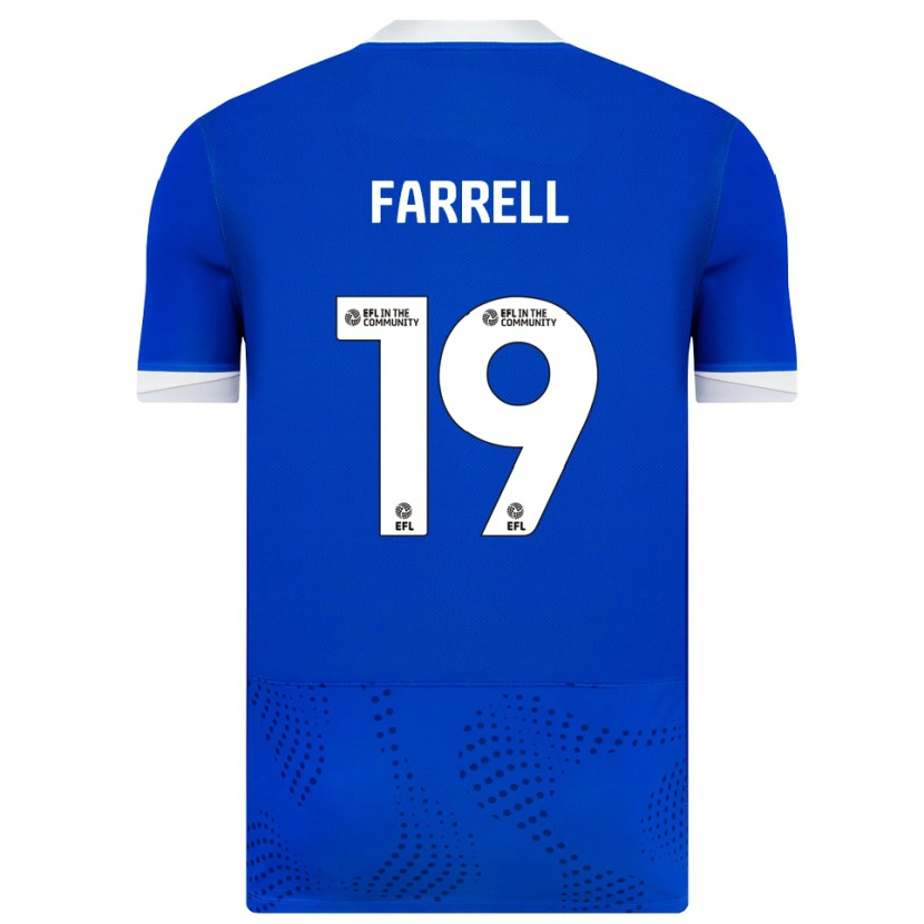 Danxen Kvinnor Jacob Farrell #19 Blå Vit Hemmatröja Matchtröjor 2025/26 Tröjor T-Tröja