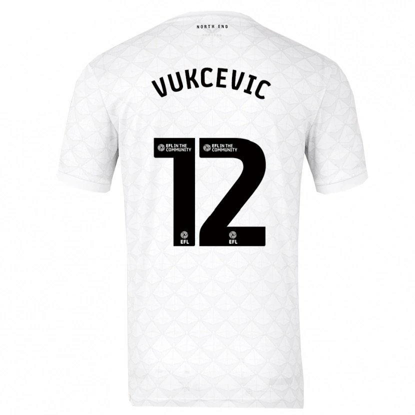 Danxen Kvinnor Andrija Vukcevic #12 Vit Röd Hemmatröja Matchtröjor 2025/26 Tröjor T-Tröja