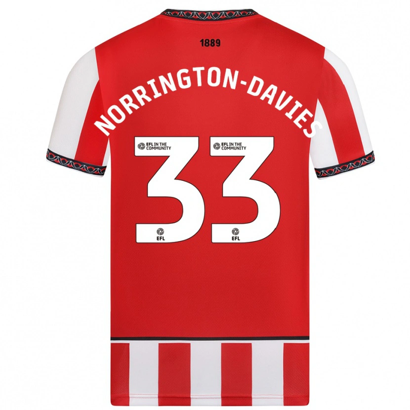 Danxen Kvinnor Rhys Norrington-Davies #33 Röd Vit Hemmatröja Matchtröjor 2025/26 Tröjor T-Tröja