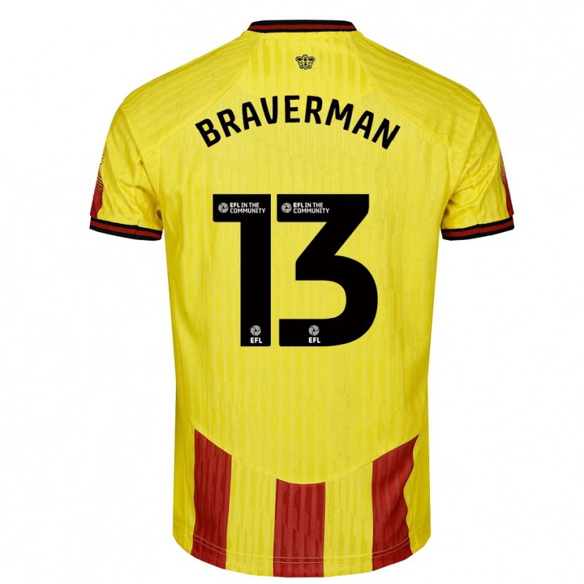 Danxen Kvinnor Zack Braverman #13 Gul Röd Hemmatröja Matchtröjor 2025/26 Tröjor T-Tröja