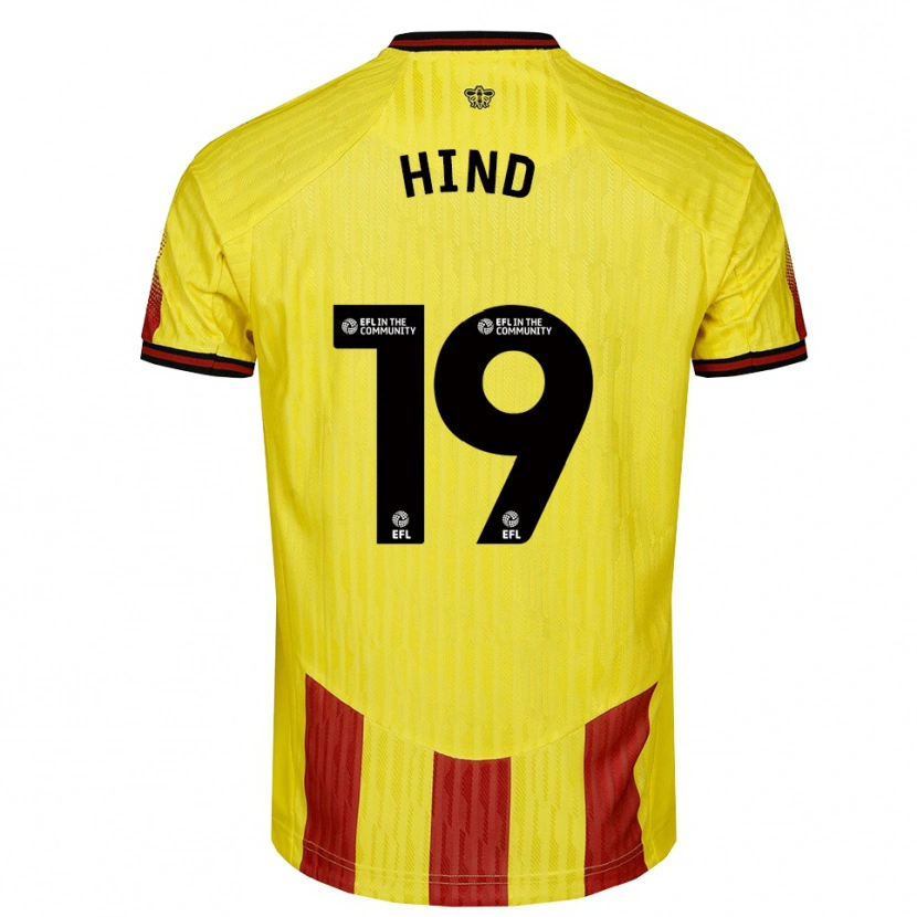 Danxen Kvinnor Daisy Hind #19 Gul Röd Hemmatröja Matchtröjor 2025/26 Tröjor T-Tröja