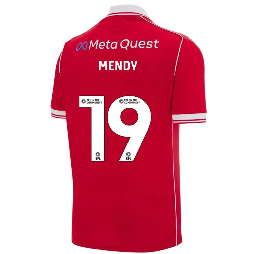 Danxen Kvinnor Jacob Mendy #19 Röd Vit Hemmatröja Matchtröjor 2025/26 Tröjor T-Tröja