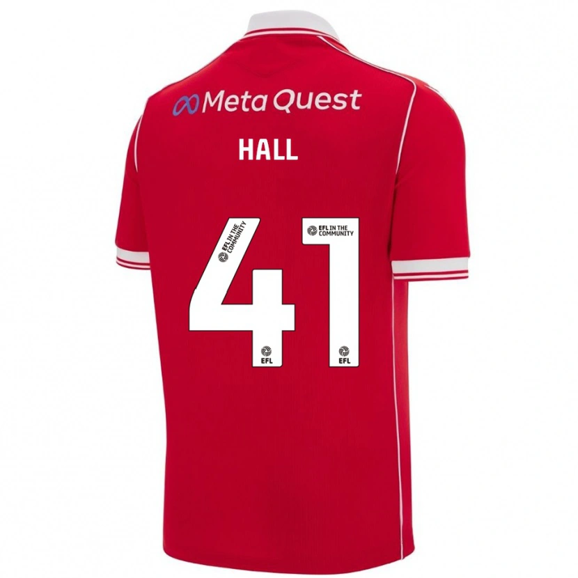 Danxen Kvinnor Liam Hall #41 Röd Vit Hemmatröja Matchtröjor 2025/26 Tröjor T-Tröja