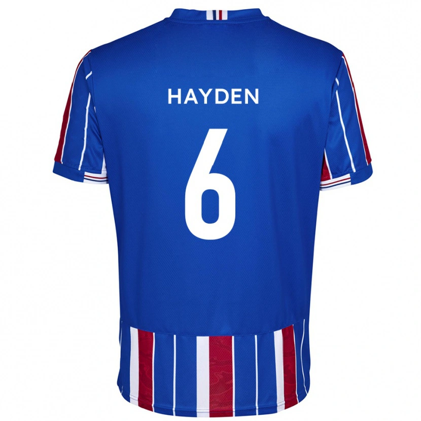Danxen Kvinnor Aaron Hayden #6 Blå Röd Vit Hemmatröja Matchtröjor 2025/26 Tröjor T-Tröja