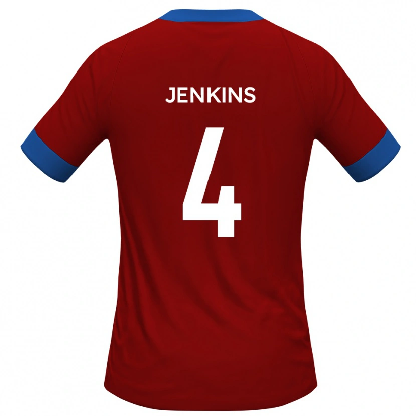 Danxen Kvinnor Luke Jenkins #4 Rött Blått Hemmatröja Matchtröjor 2025/26 Tröjor T-Tröja