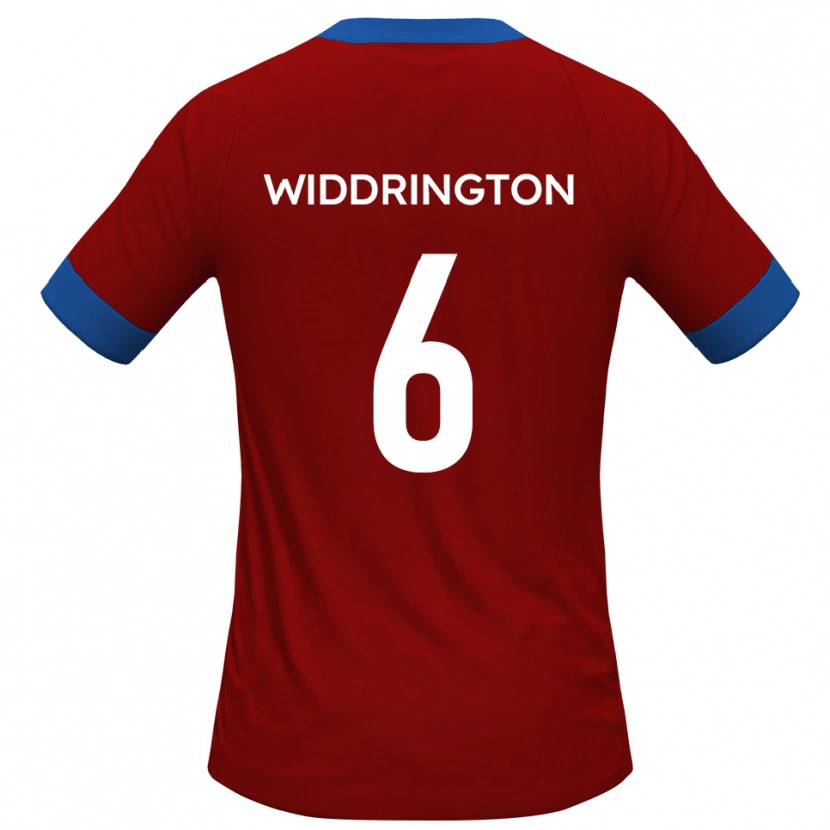 Danxen Kvinnor Theo Widdrington #6 Rött Blått Hemmatröja Matchtröjor 2025/26 Tröjor T-Tröja
