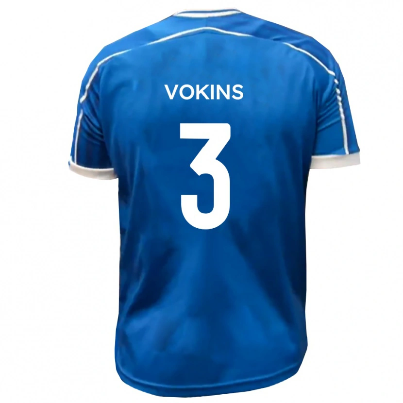 Danxen Kvinnor Jake Vokins #3 Blå Vit Hemmatröja Matchtröjor 2025/26 Tröjor T-Tröja