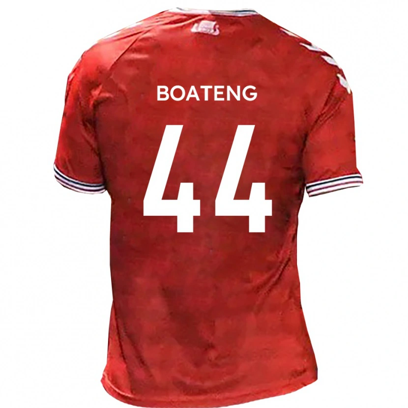 Danxen Kvinnor Hiram Boateng #44 Röd Vit Hemmatröja Matchtröjor 2025/26 Tröjor T-Tröja