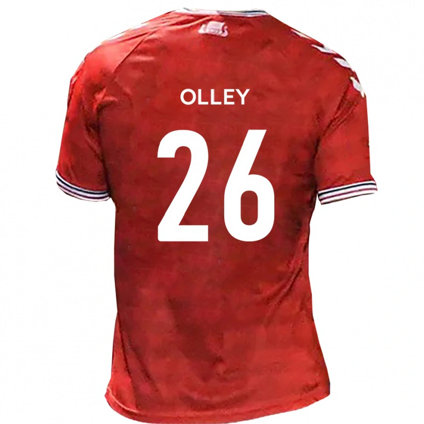 Danxen Kvinnor Greg Olley #26 Röd Vit Hemmatröja Matchtröjor 2025/26 Tröjor T-Tröja