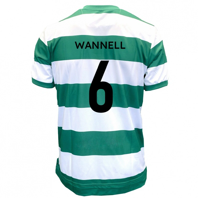 Danxen Kvinnor Jake Wannell #6 Grön Vit Hemmatröja Matchtröjor 2025/26 Tröjor T-Tröja