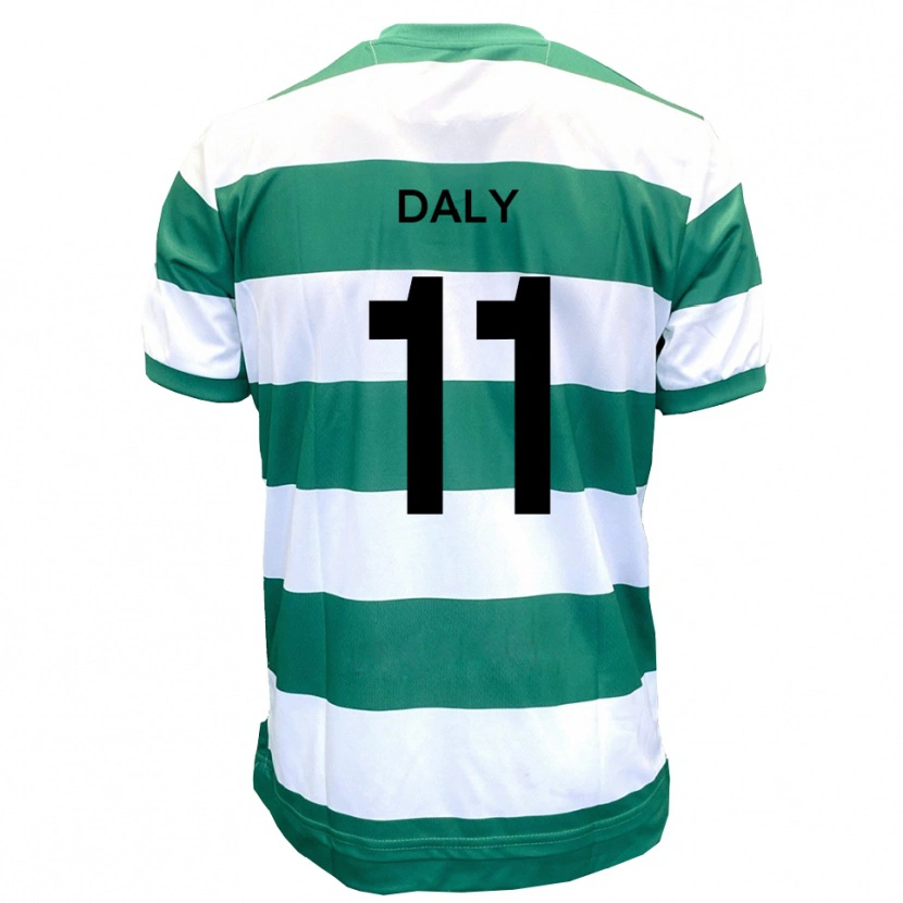 Danxen Kvinnor James Daly #11 Grön Vit Hemmatröja Matchtröjor 2025/26 Tröjor T-Tröja