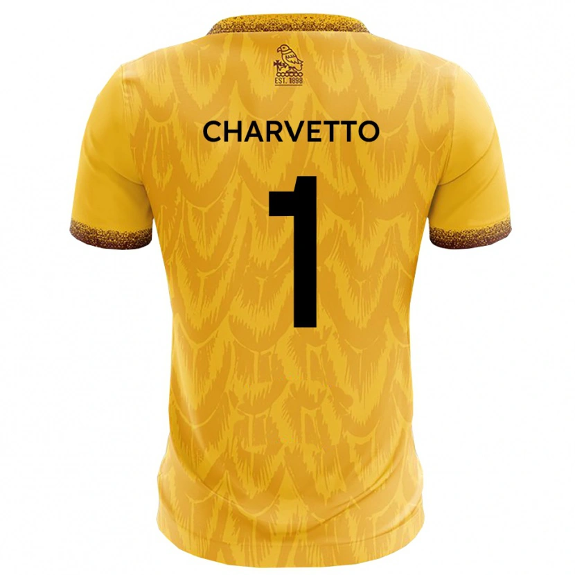 Danxen Kvinnor Michael Charvetto #1 Gult Brunt Hemmatröja Matchtröjor 2025/26 Tröjor T-Tröja