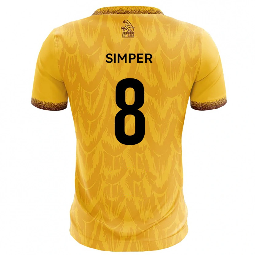 Danxen Kvinnor Lewis Simper #8 Gult Brunt Hemmatröja Matchtröjor 2025/26 Tröjor T-Tröja