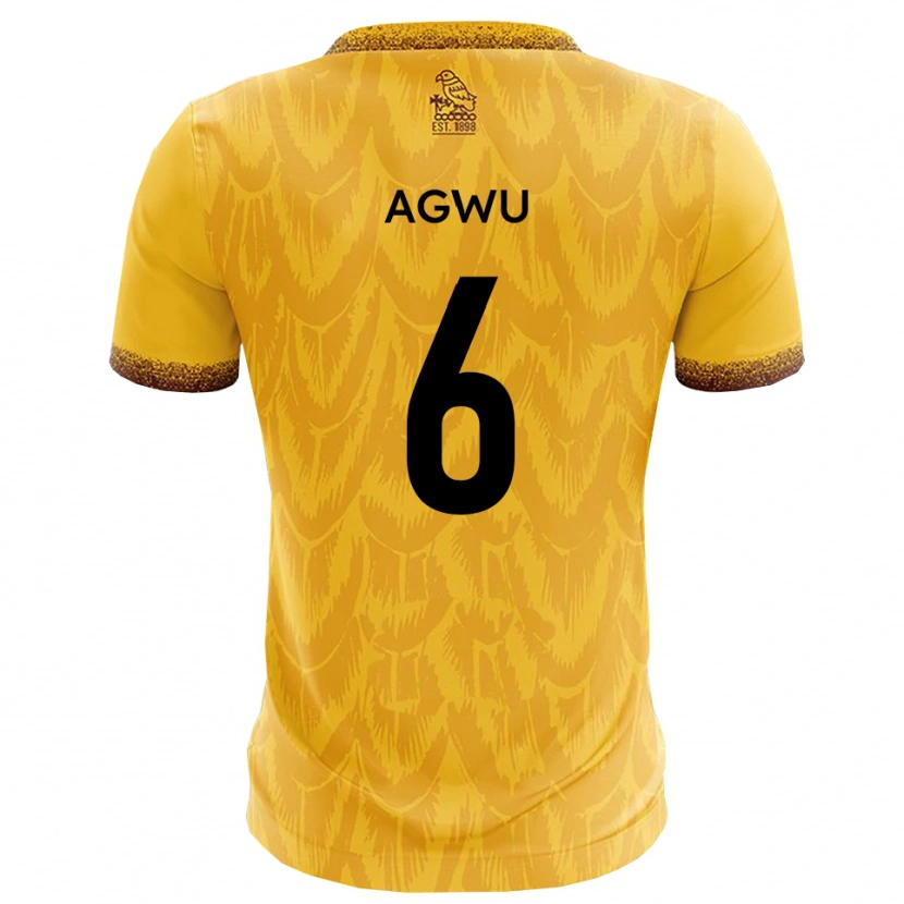 Danxen Kvinnor Michael Agwu #6 Gult Brunt Hemmatröja Matchtröjor 2025/26 Tröjor T-Tröja