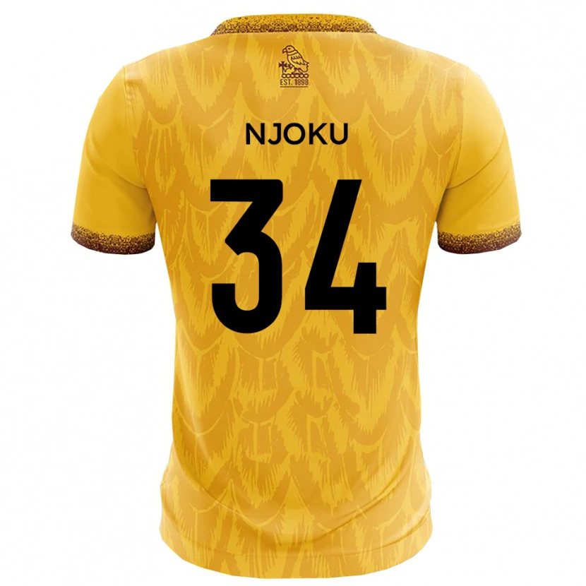 Danxen Kvinnor Brandon Njoku #34 Gult Brunt Hemmatröja Matchtröjor 2025/26 Tröjor T-Tröja