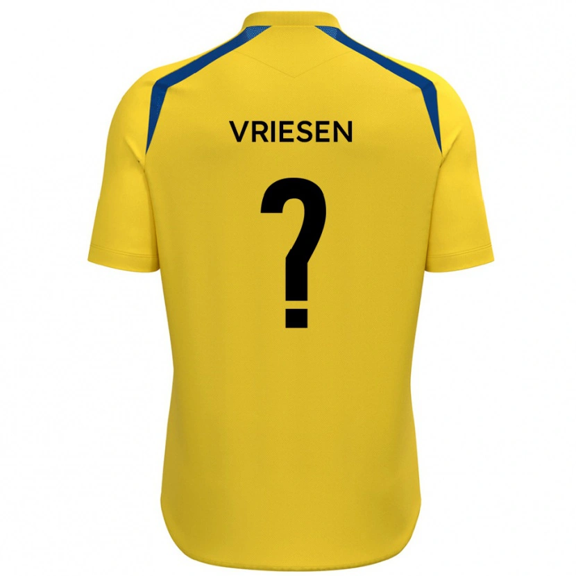 Danxen Kvinnor Fabian Vriesen #0 Gul Blå Hemmatröja Matchtröjor 2025/26 Tröjor T-Tröja