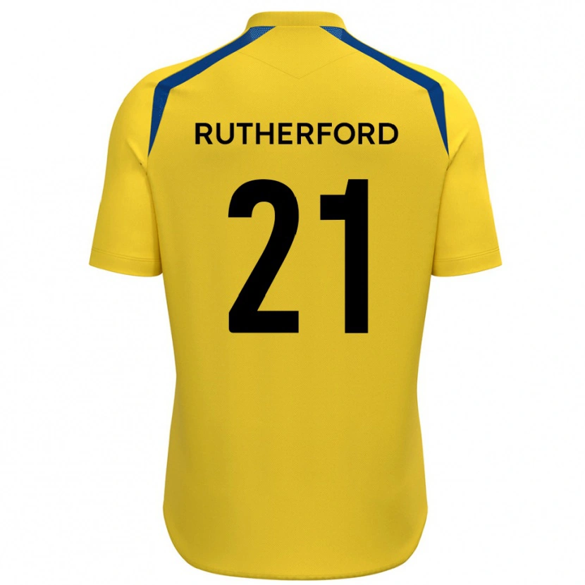 Danxen Kvinnor Oscar Rutherford #21 Gul Blå Hemmatröja Matchtröjor 2025/26 Tröjor T-Tröja