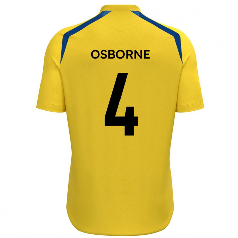 Danxen Kvinnor Jamey Osborne #4 Gul Blå Hemmatröja Matchtröjor 2025/26 Tröjor T-Tröja