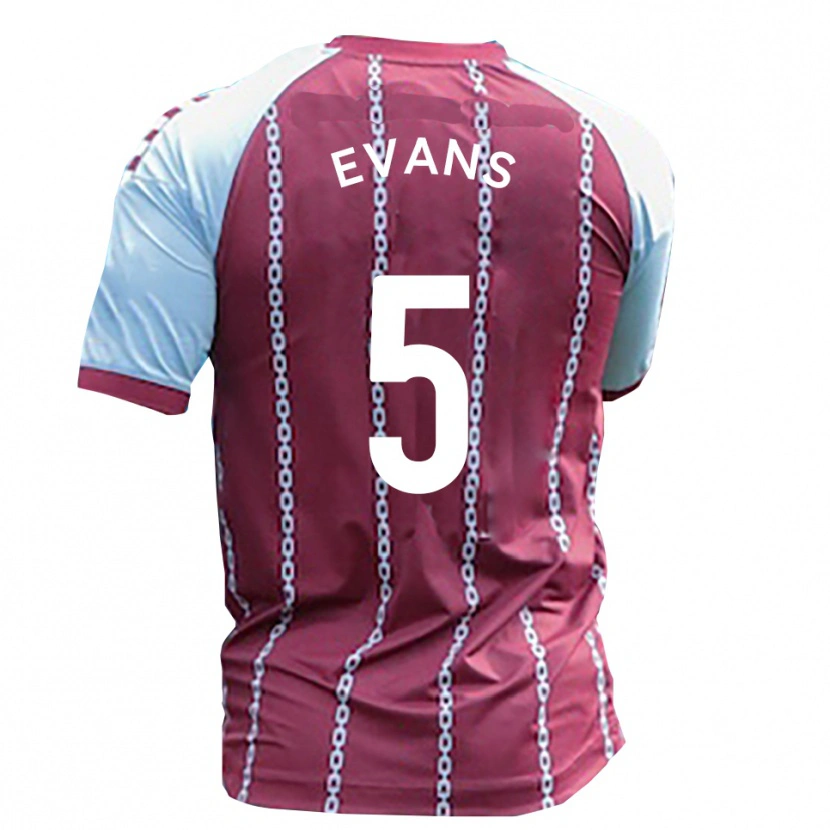 Danxen Kvinnor Will Evans #5 Himmelsblå Rost Röd Hemmatröja Matchtröjor 2025/26 Tröjor T-Tröja