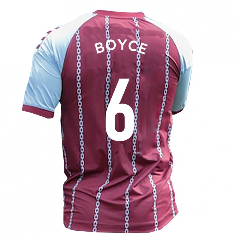 Danxen Kvinnor Andrew Boyce #6 Himmelsblå Rost Röd Hemmatröja Matchtröjor 2025/26 Tröjor T-Tröja