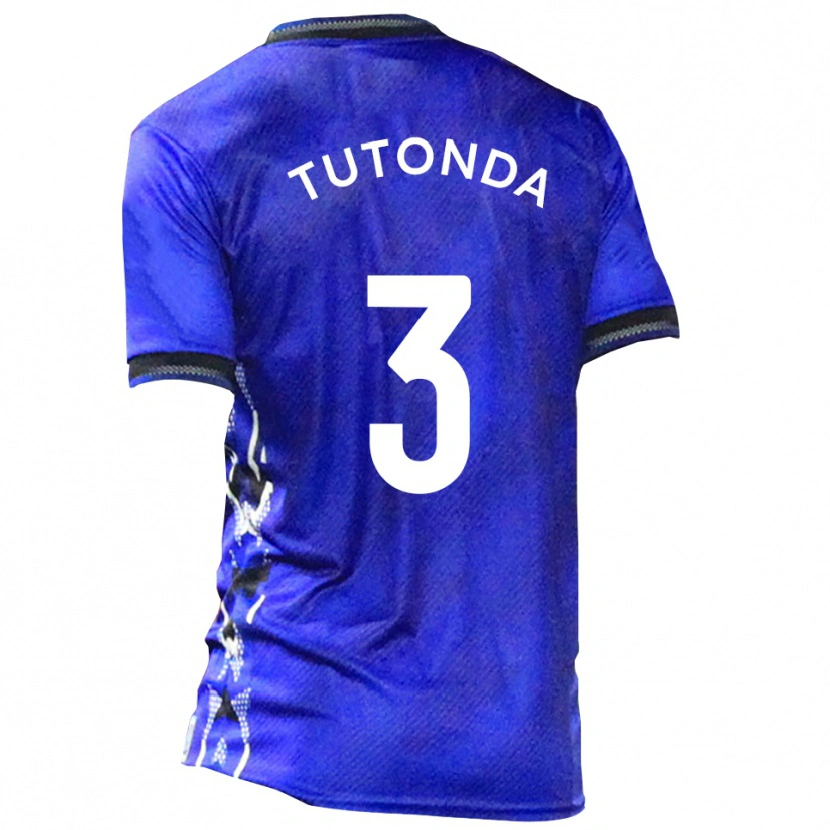 Danxen Kvinnor David Tutonda #3 Blå Vit Hemmatröja Matchtröjor 2025/26 Tröjor T-Tröja