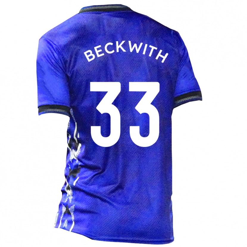 Danxen Kvinnor Sam Beckwith #33 Blå Vit Hemmatröja Matchtröjor 2025/26 Tröjor T-Tröja