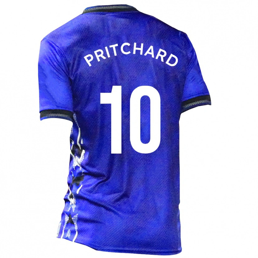 Danxen Kvinnor Joe Pritchard #10 Blå Vit Hemmatröja Matchtröjor 2025/26 Tröjor T-Tröja