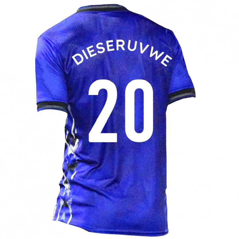 Danxen Kvinnor Emmanuel Dieseruvwe #20 Blå Vit Hemmatröja Matchtröjor 2025/26 Tröjor T-Tröja