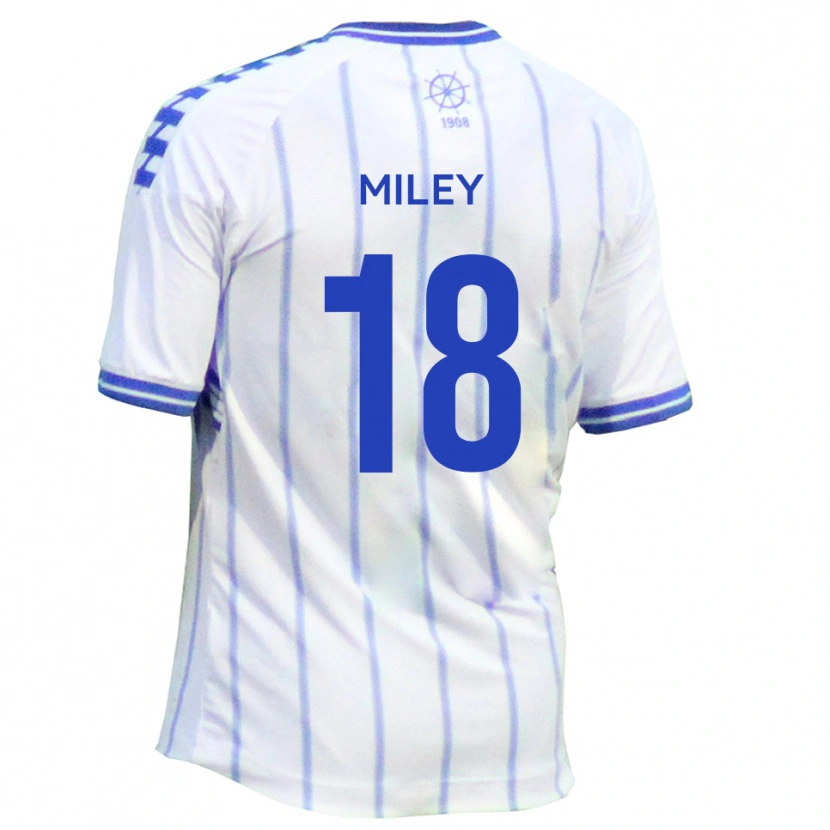 Danxen Kvinnor Jamie Miley #18 Vit Blå Hemmatröja Matchtröjor 2025/26 Tröjor T-Tröja