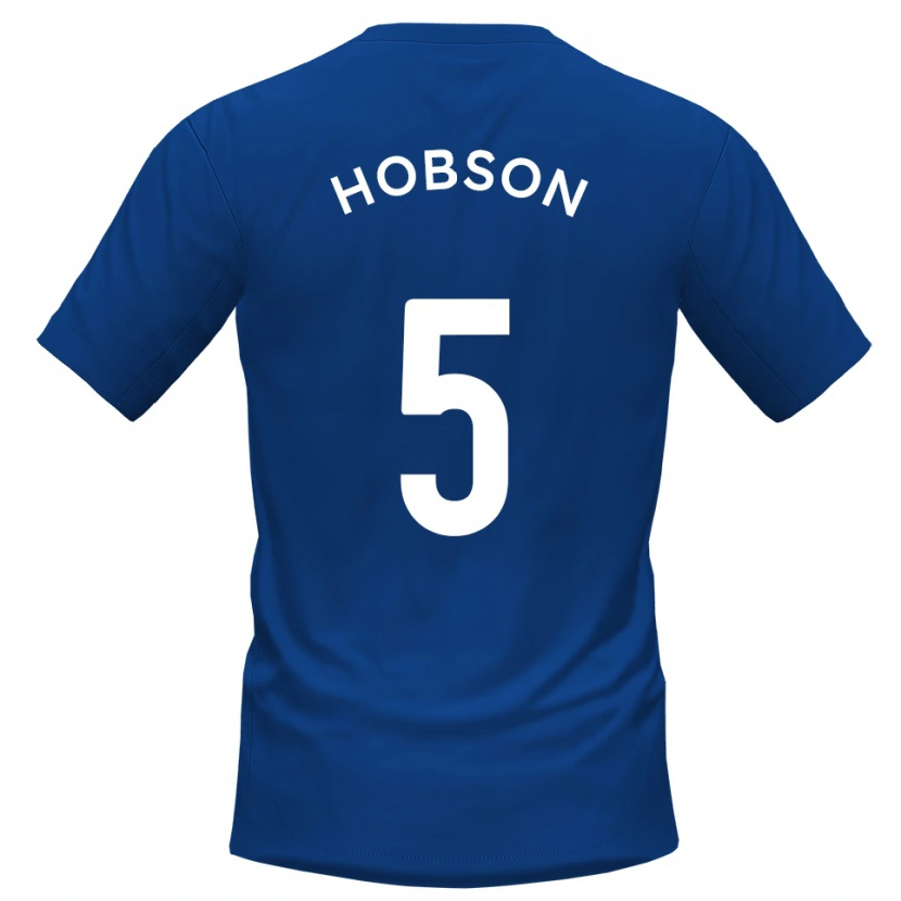 Danxen Kvinnor Shaun Hobson #5 Blå Vit Hemmatröja Matchtröjor 2025/26 Tröjor T-Tröja