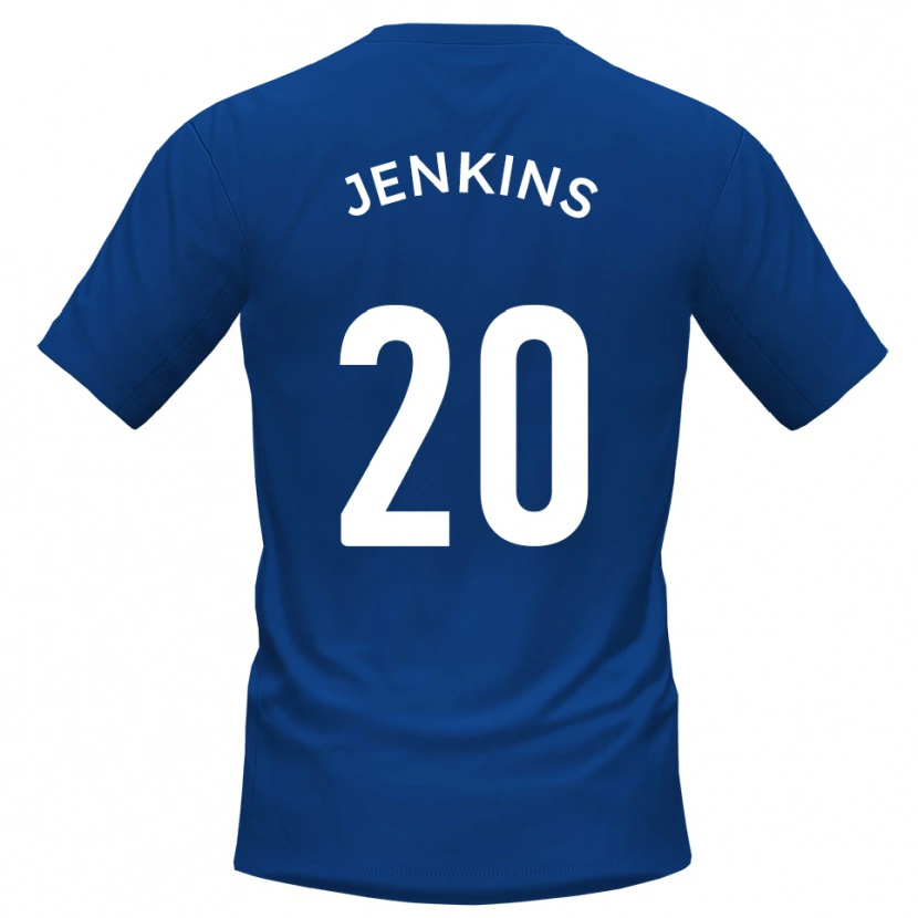 Danxen Kvinnor Jack Jenkins #20 Blå Vit Hemmatröja Matchtröjor 2025/26 Tröjor T-Tröja