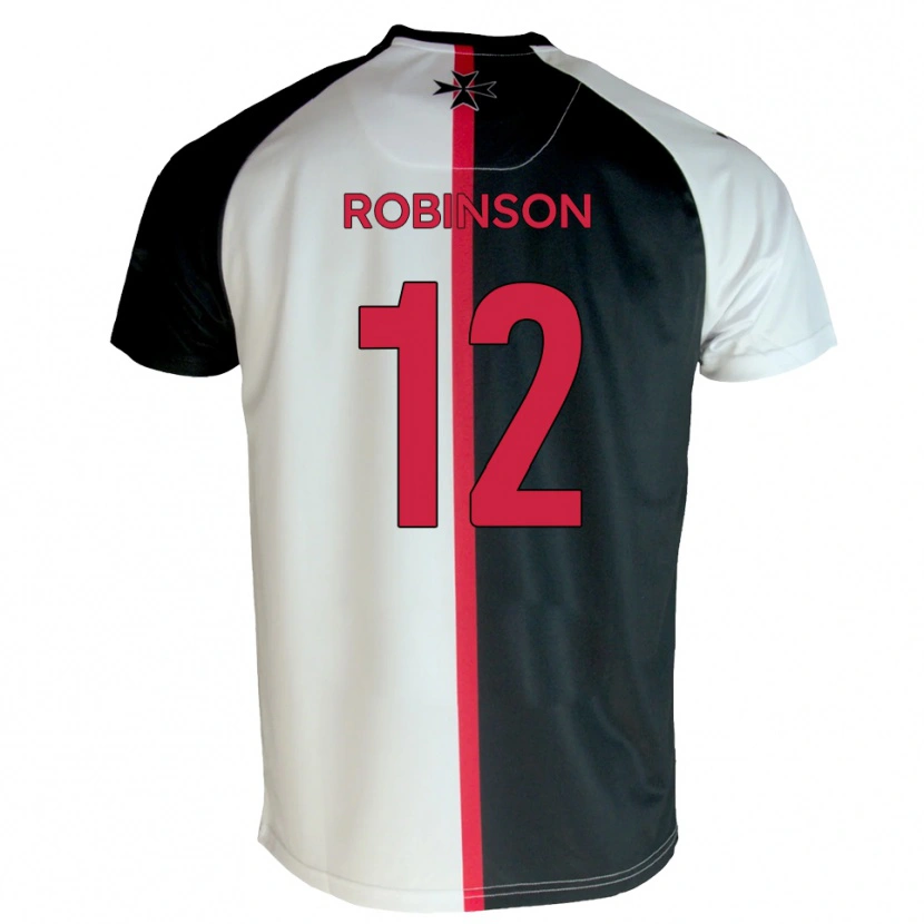 Danxen Kvinnor Matt Robinson #12 Vit Svart Hemmatröja Matchtröjor 2025/26 Tröjor T-Tröja