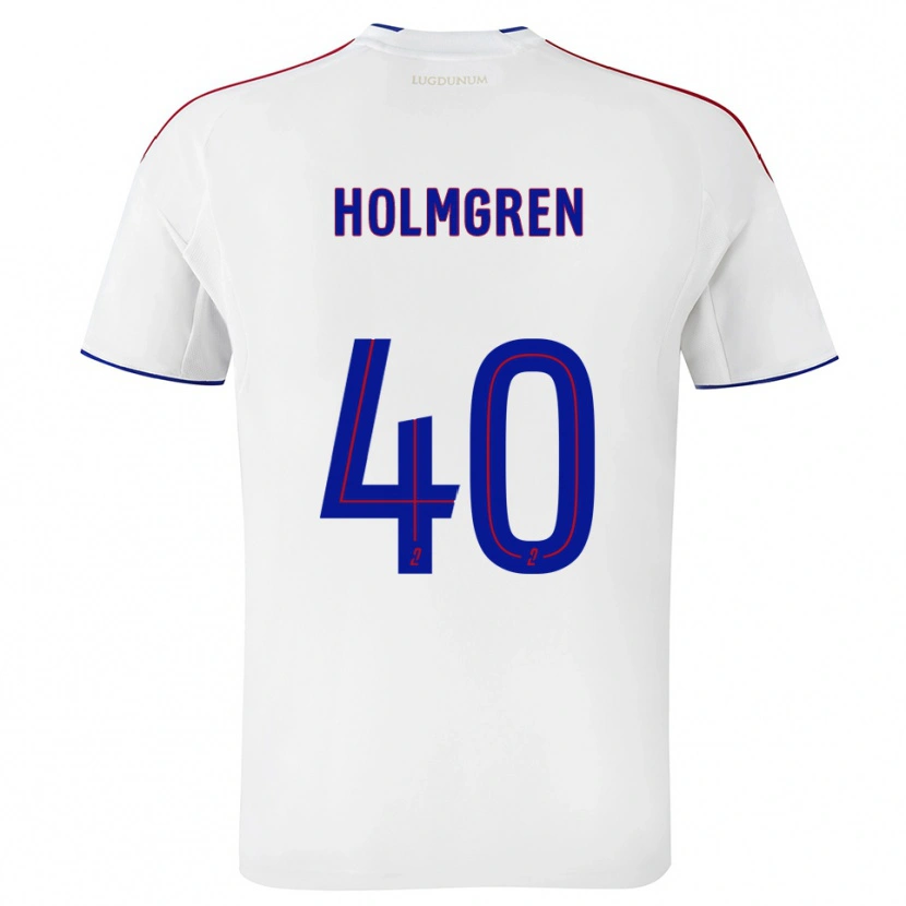 Danxen Kvinnor Emma Holmgren #40 Vit Röd Hemmatröja Matchtröjor 2025/26 Tröjor T-Tröja