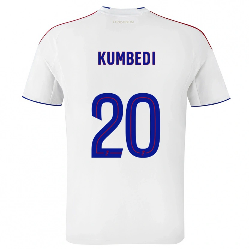 Danxen Kvinnor Saël Kumbedi #20 Vit Röd Hemmatröja Matchtröjor 2025/26 Tröjor T-Tröja