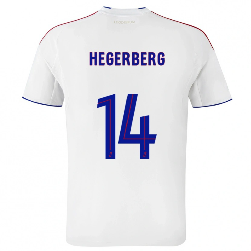 Danxen Kvinnor Ada Hegerberg #14 Vit Röd Hemmatröja Matchtröjor 2025/26 Tröjor T-Tröja