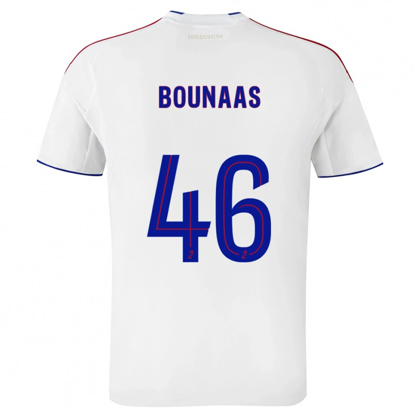 Danxen Kvinnor Idris Bounaas #46 Vit Röd Hemmatröja Matchtröjor 2025/26 Tröjor T-Tröja