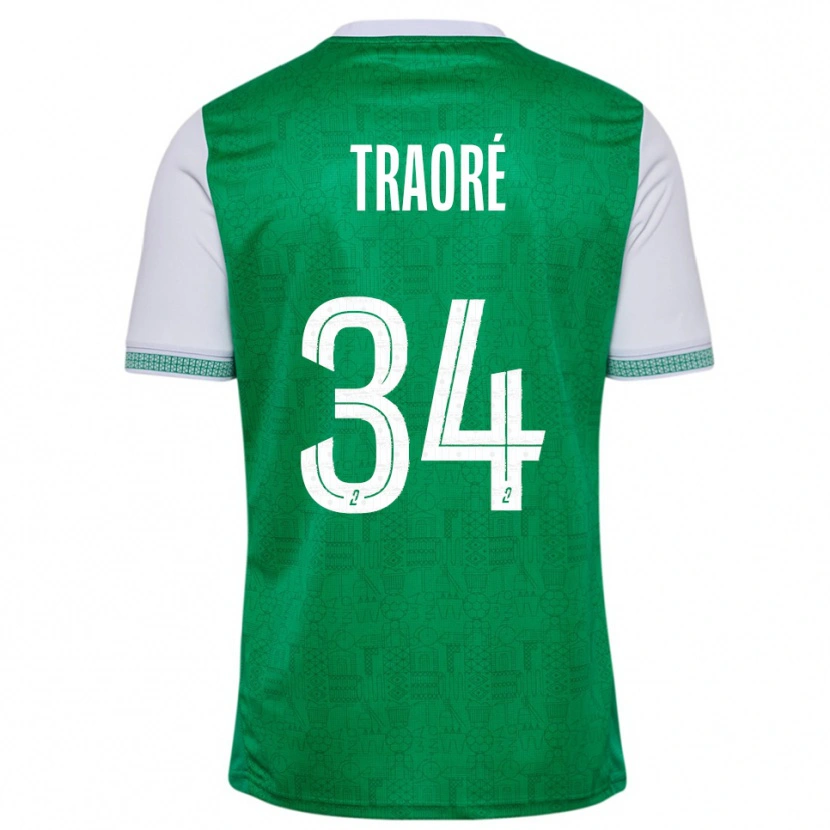 Danxen Kvinnor Lassana Traoré #34 Grön Vit Hemmatröja Matchtröjor 2025/26 Tröjor T-Tröja