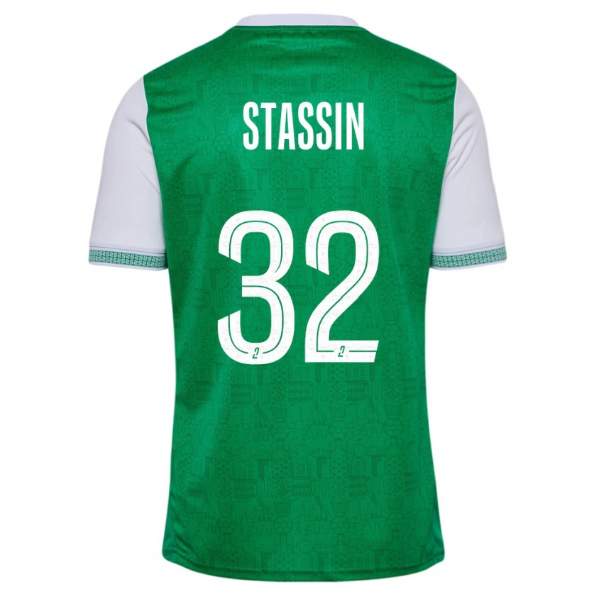 Danxen Kvinnor Lucas Stassin #32 Grön Vit Hemmatröja Matchtröjor 2025/26 Tröjor T-Tröja