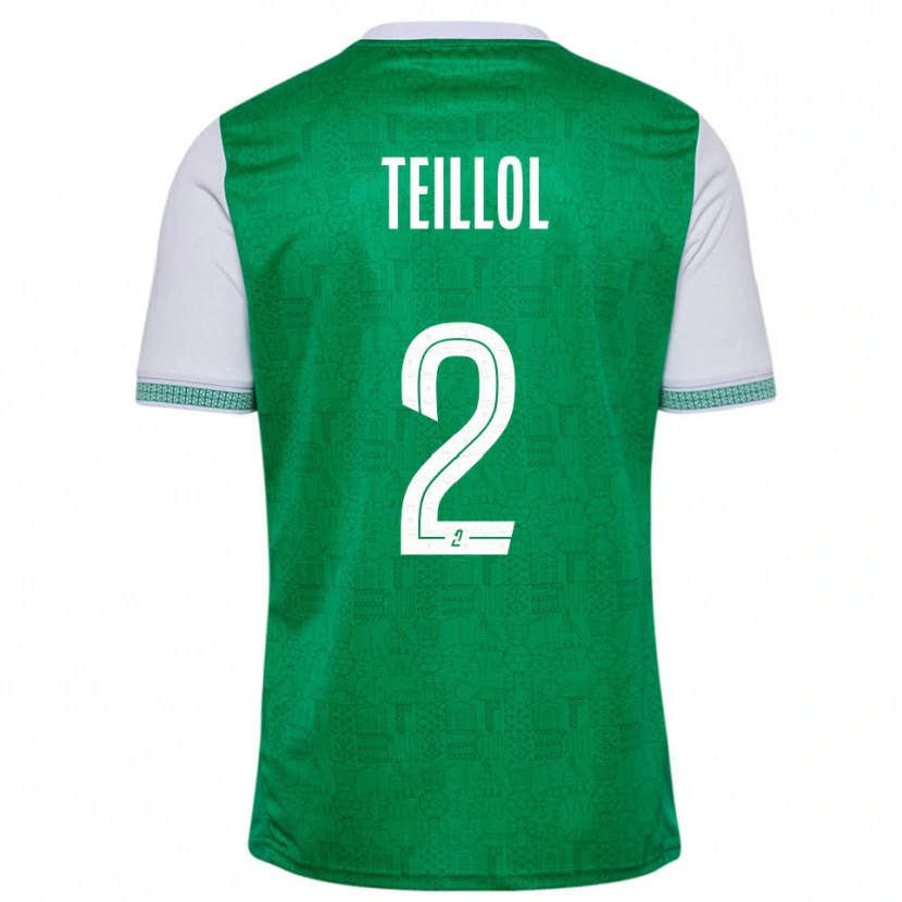 Danxen Kvinnor Tom Teillol #2 Grön Vit Hemmatröja Matchtröjor 2025/26 Tröjor T-Tröja