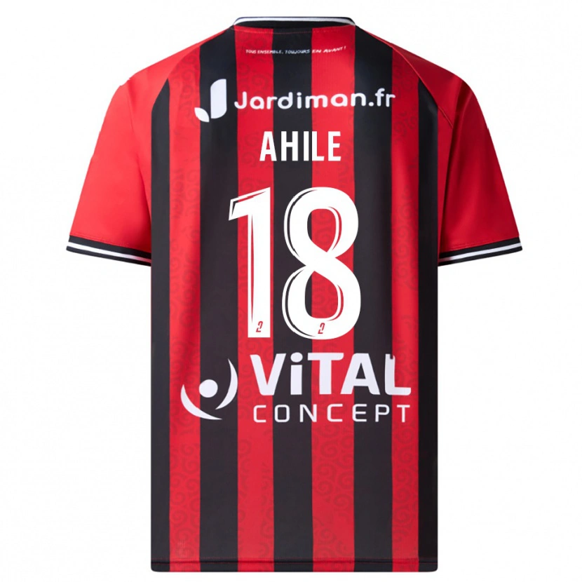 Danxen Kvinnor Tanguy Ahile #18 Röd Svart Hemmatröja Matchtröjor 2025/26 Tröjor T-Tröja