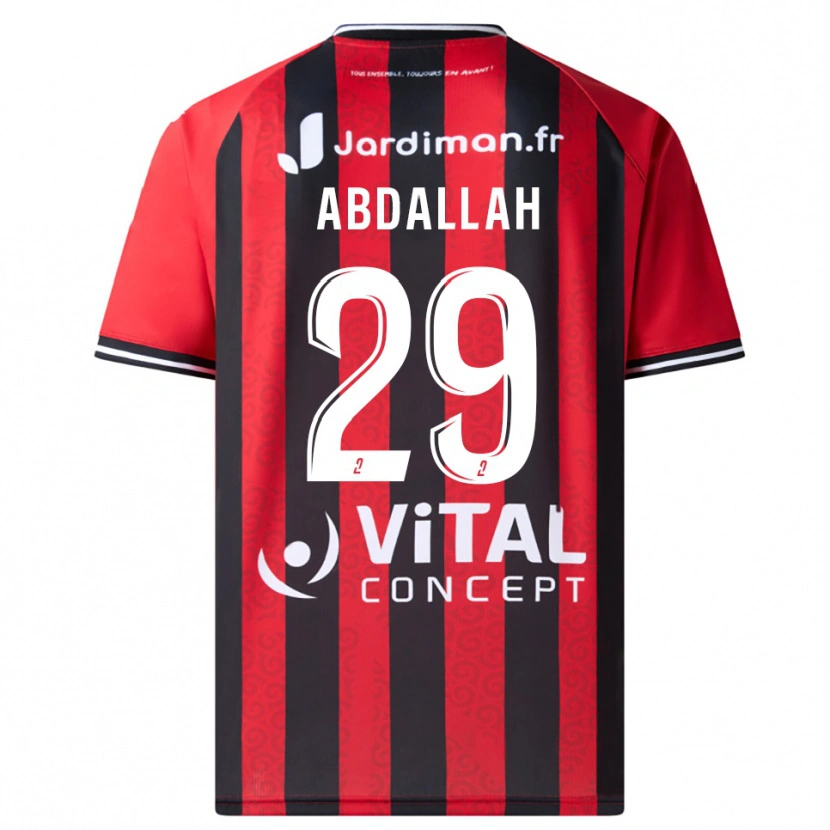 Danxen Kvinnor Akim Abdallah #29 Röd Svart Hemmatröja Matchtröjor 2025/26 Tröjor T-Tröja